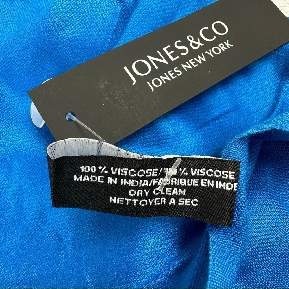 Jones New York Royal Blue Huge Oversized Scarf Wrap with Fringe